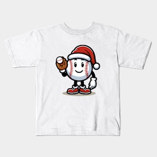 Retro Baseball ball, Merry Christmas Kids T-Shirt